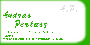 andras perlusz business card